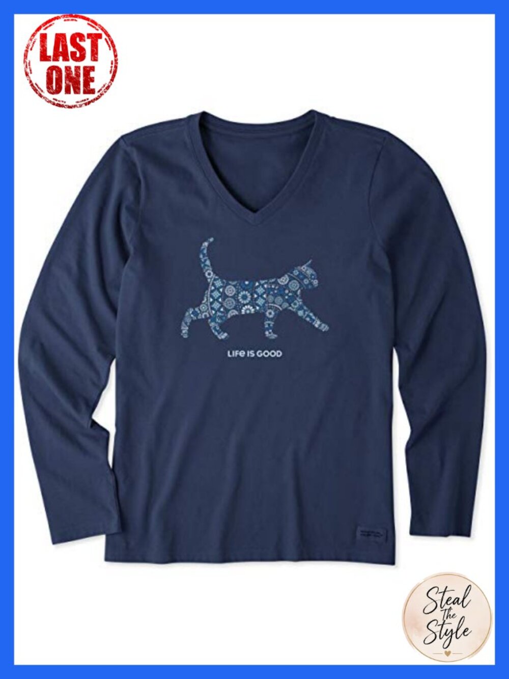 Life is Good Women's Crusher Vee Long Sleeve Graphic Tee 100% Cotton